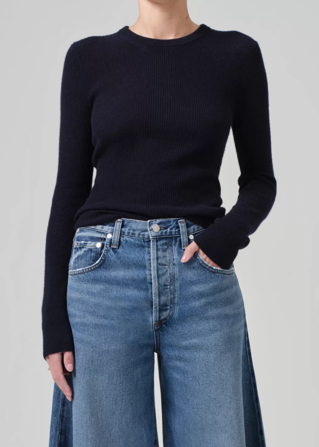 Citizens Of Humanity Alessia Crewneck Sweater Navy Flash Sale