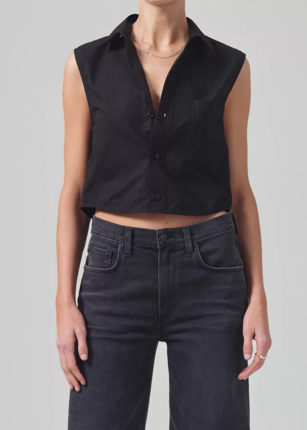 Citizens Of Humanity Anders Sleeveless Crop Black Hot