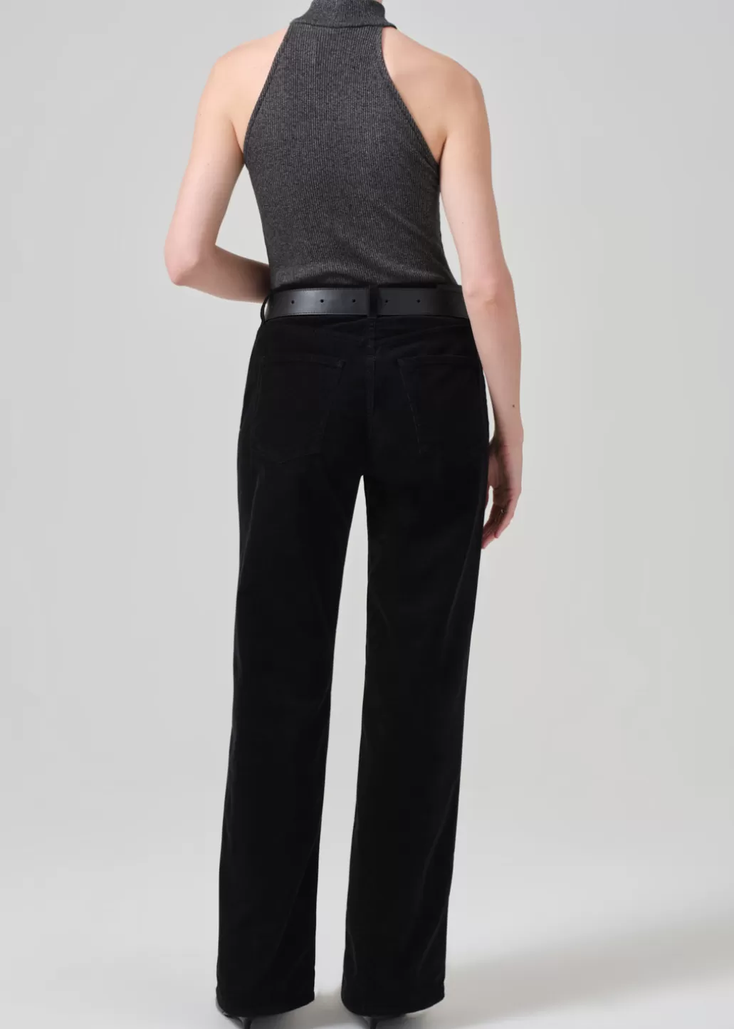 Citizens Of Humanity Annina High Rise Wide Leg 30" Corduroy Black Best