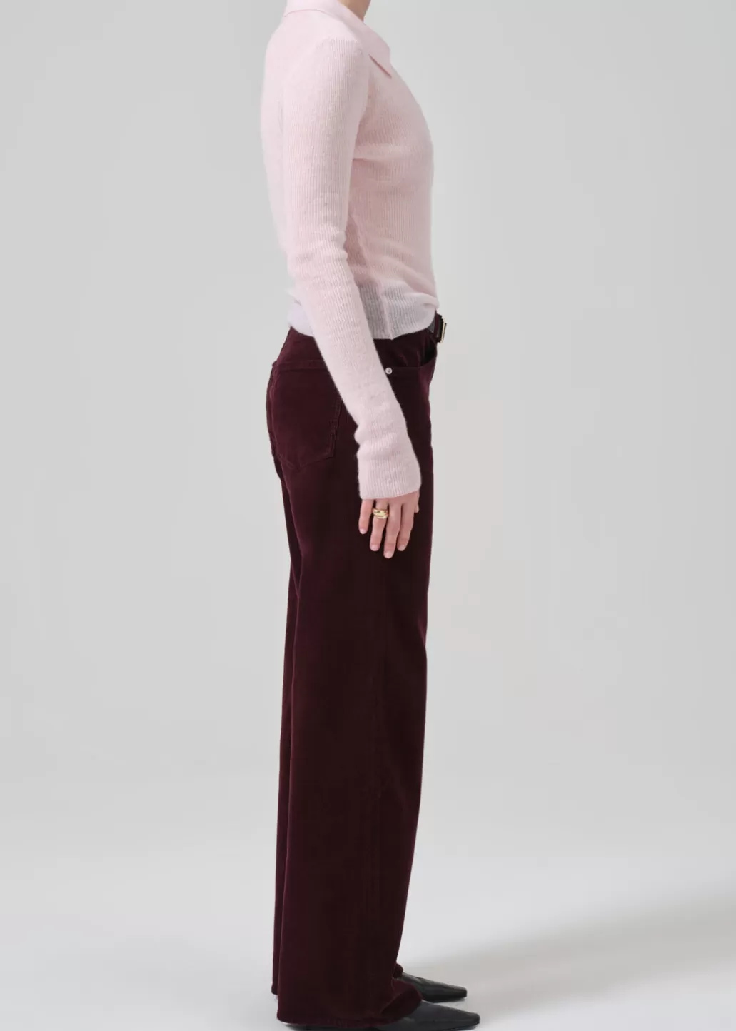 Citizens Of Humanity Annina High Rise Wide Leg 33" Corduroy Bordeaux Sale