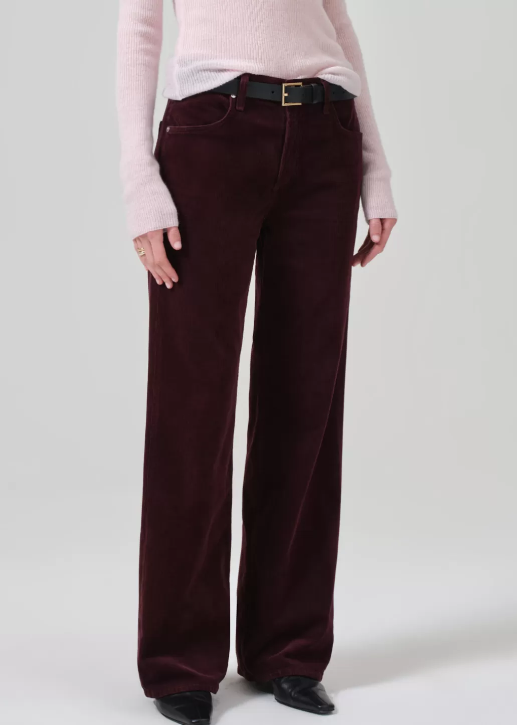 Citizens Of Humanity Annina High Rise Wide Leg 33" Corduroy Bordeaux Sale