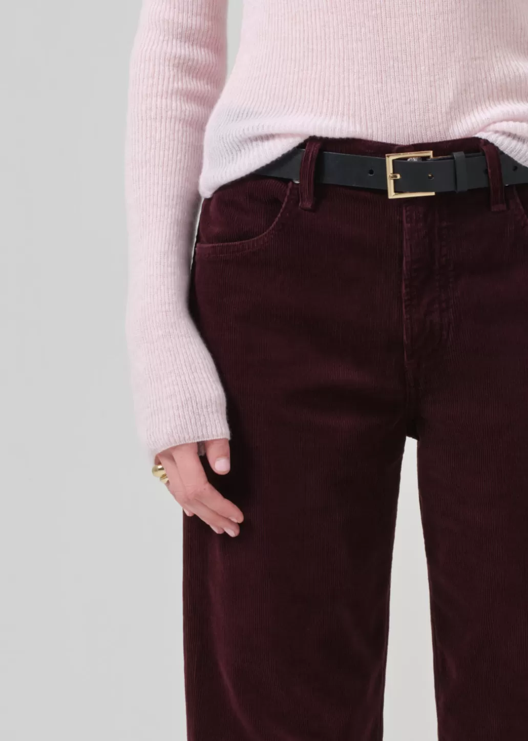 Citizens Of Humanity Annina High Rise Wide Leg 33" Corduroy Bordeaux Sale