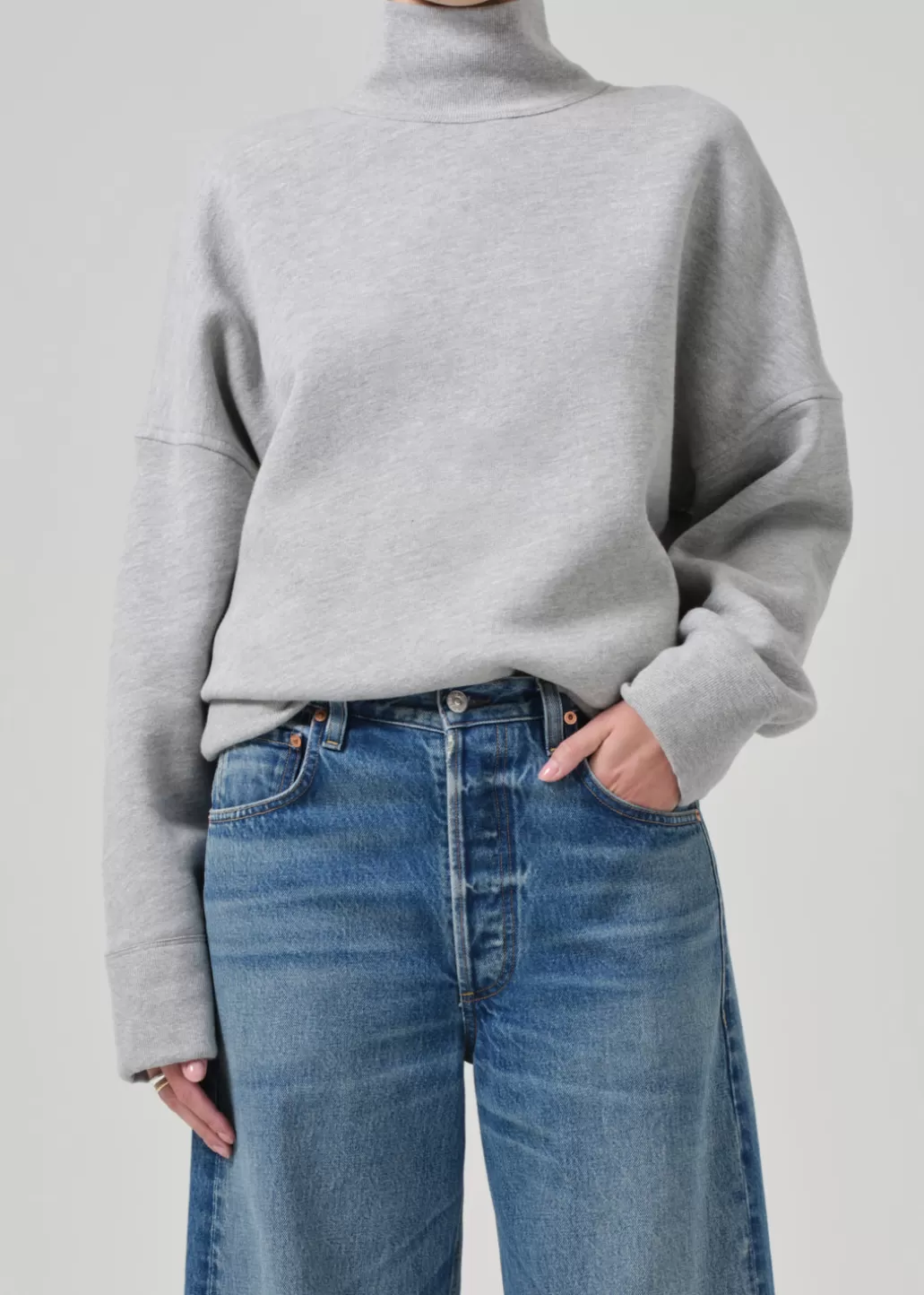 Citizens Of Humanity Cara Turtleneck Heather Grey Store