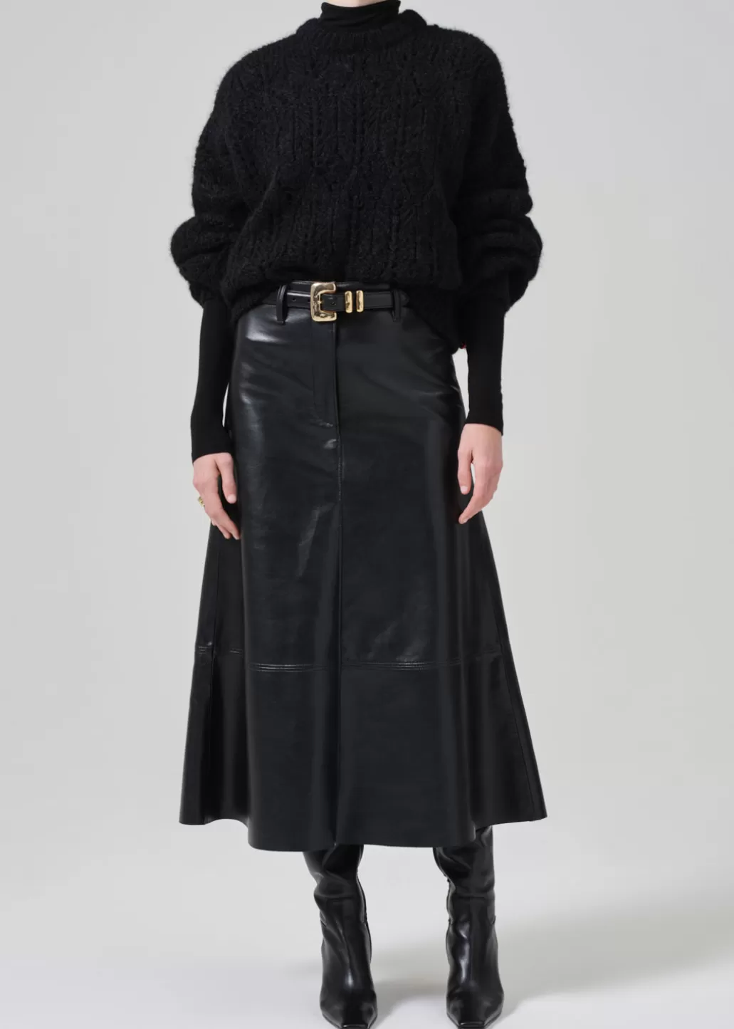 Citizens Of Humanity Cassia Leather Skirt Black Cheap