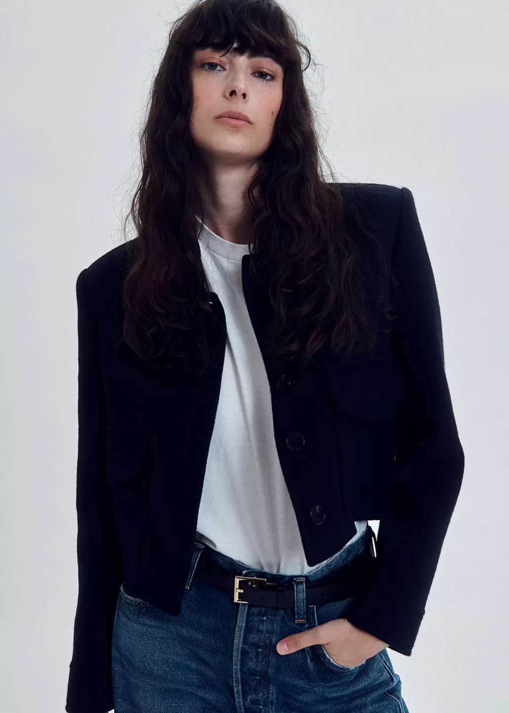 Citizens Of Humanity Corina Cropped Boxy Jacket Navy Store