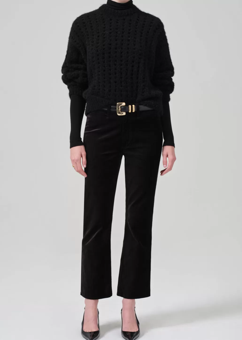 Citizens Of Humanity Isola Cropped Trouser Velvet Black Sale