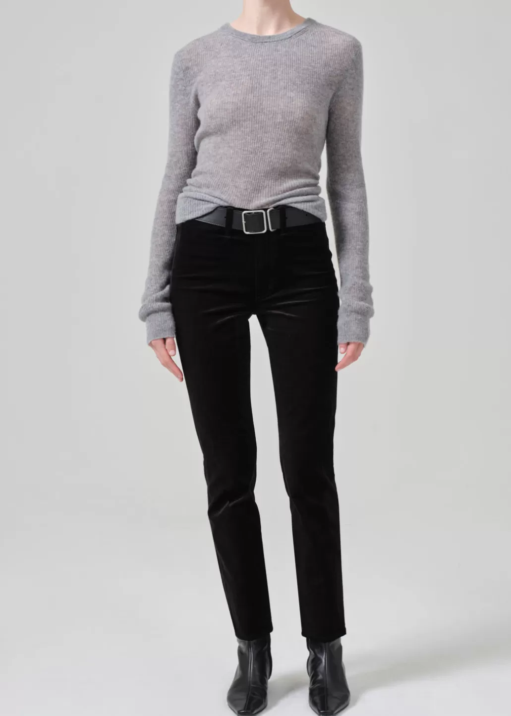 Citizens Of Humanity Isola Slim Crop Welt Pocket Velvet Black Clearance