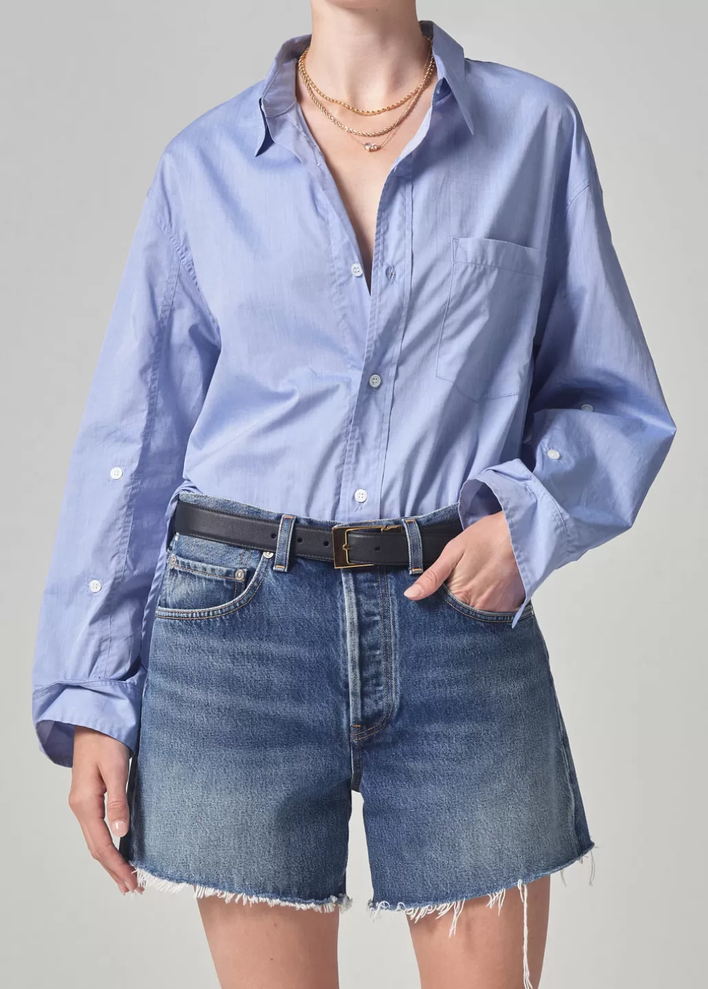 Citizens Of Humanity Kayla Shirt Blue End On End Best Sale