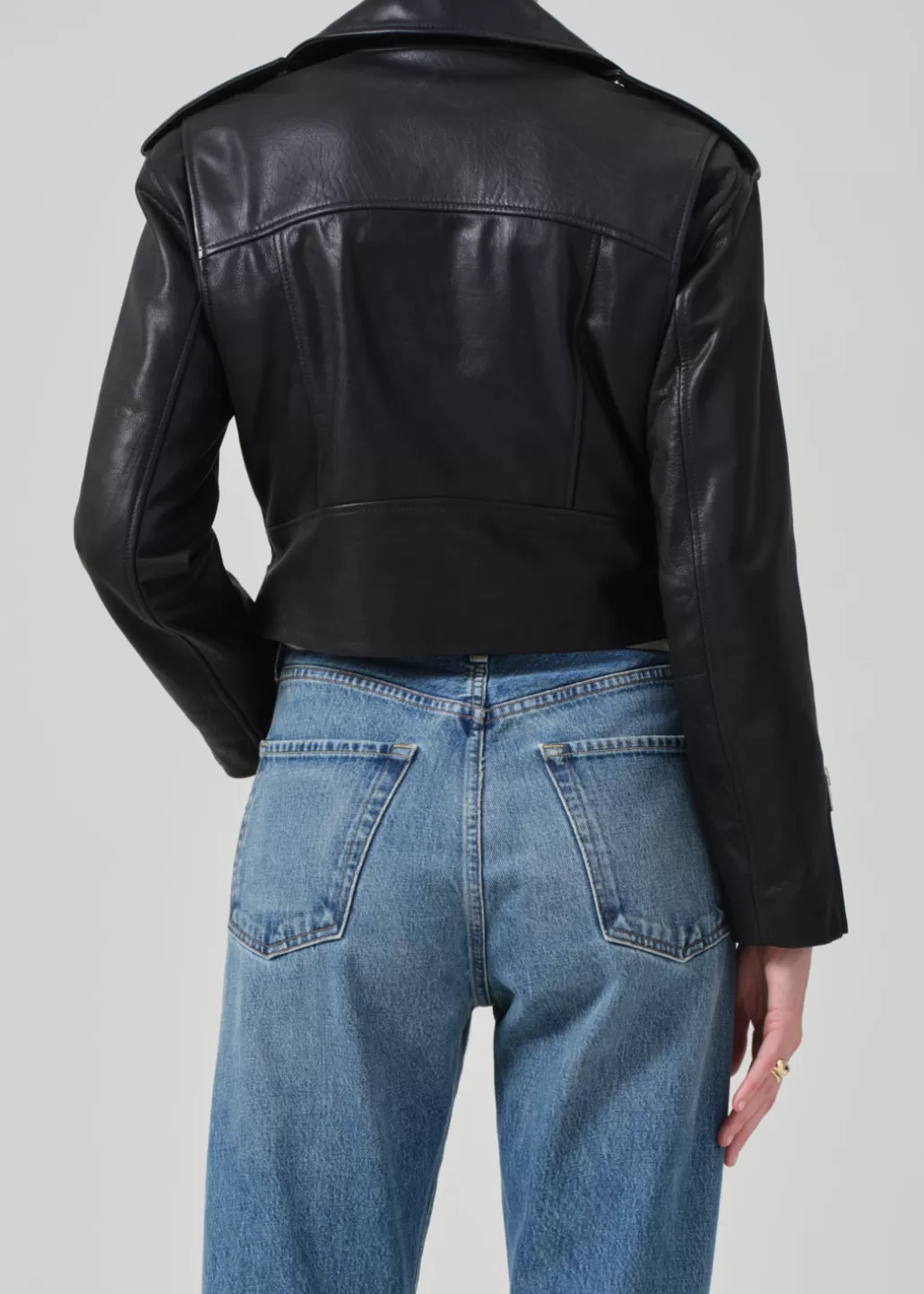 Citizens Of Humanity Kindra Cropped Moto Jacket Black Flash Sale