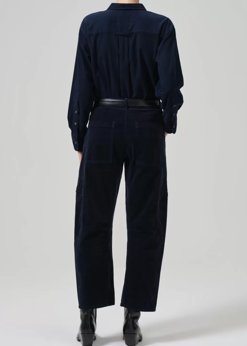 Citizens Of Humanity Marcelle Low Slung Easy Cargo Corduroy Navy Sale