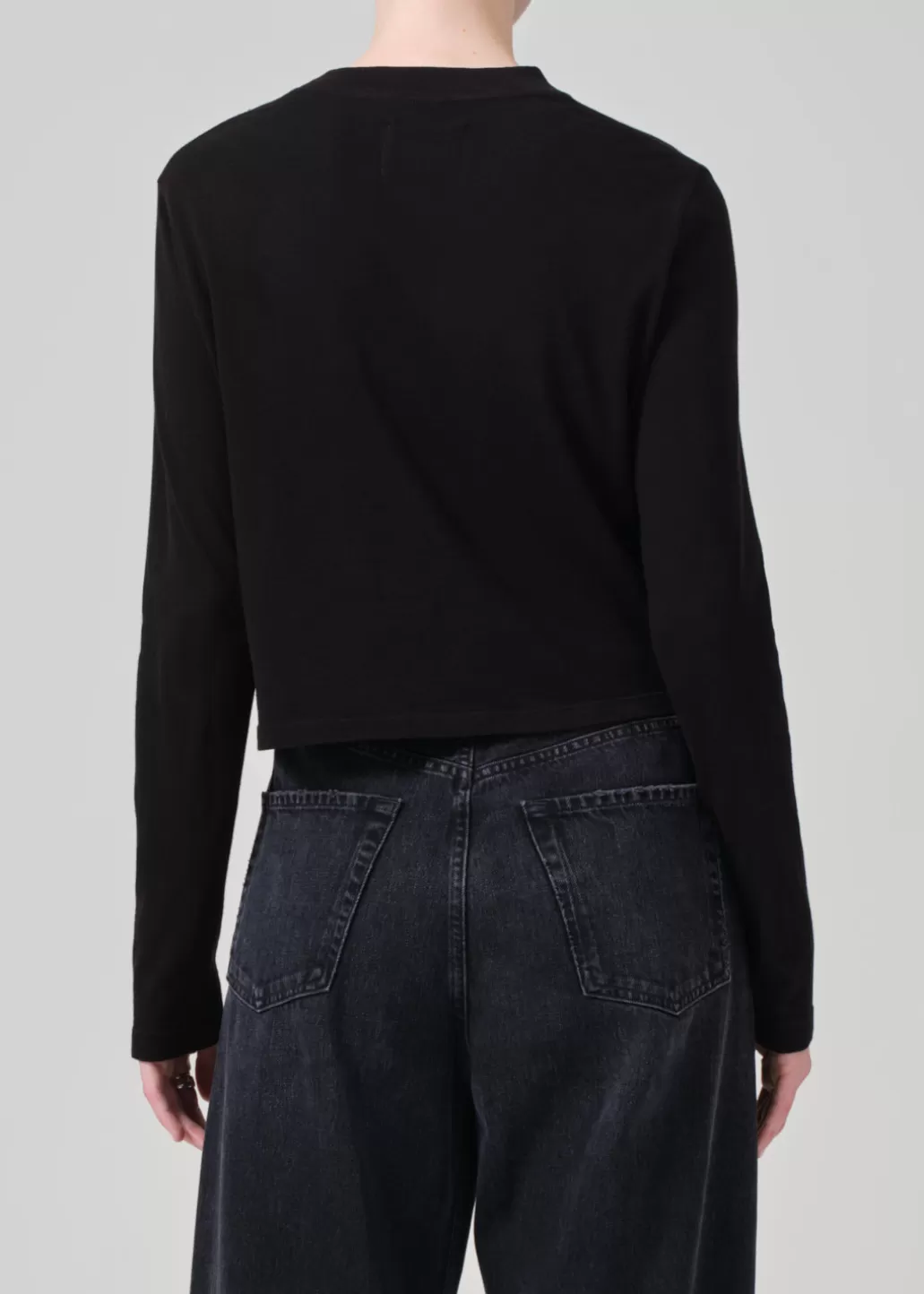 Citizens Of Humanity Sabine Cropped Long Sleeve Black Clearance