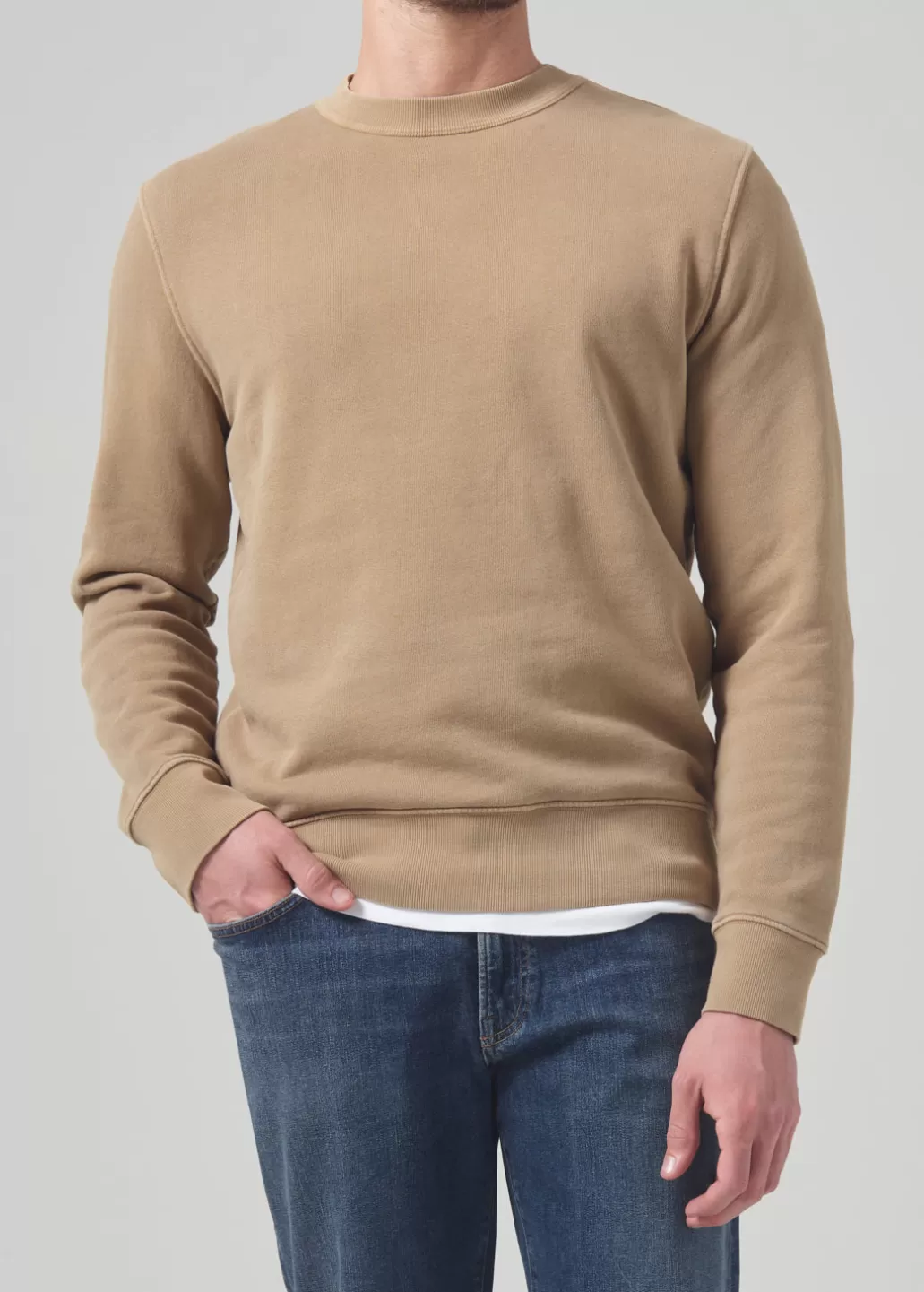 Citizens Of Humanity Vintage Crewneck Sweatshirt Khaki Classic Flash Sale